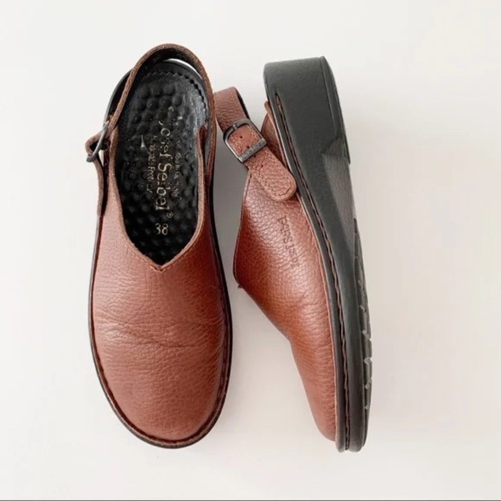 Josef Seibel ~ Brown Leather Mule/Slingback ~ 7 (38 EU)